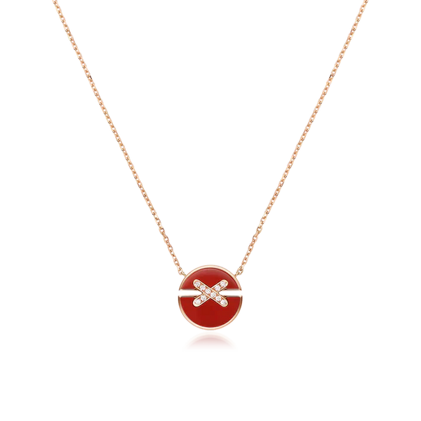 ˇTrend JewelryˇJEUX DE ROSE GOLD DIAMOND NECKLACE