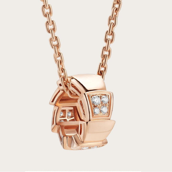 ˇTrend JewelryˇSERPENTI PEDANT DIAMOND PINK GOLD NECKLACE