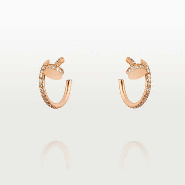 ˇTrend JewelryˇJUSTE EARRINGS 12.75MM PINK GOLD DIAMOND