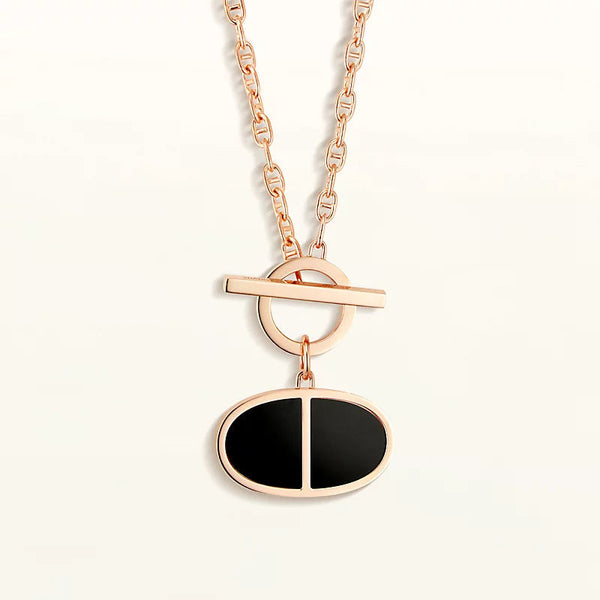 ˇTrend JewelryˇCHAINE VERSO BLACK CERAMIC NECKLACE