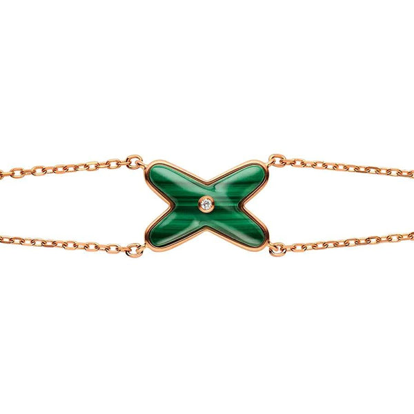 ˇTrend JewelryˇJEUX BRACELET MALACHITE PINK GOLD 1 DIAMOND