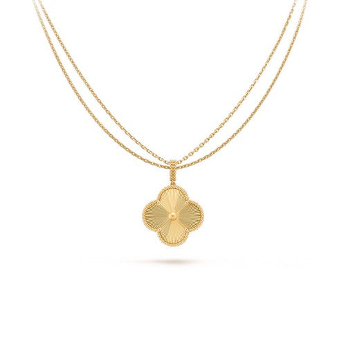 ˇTrend JewelryˇCLOVER 25MM PEDANT NECKLACE GOLD