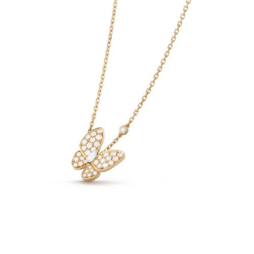 ˇTrend JewelryˇBUTTERFLY DIAMOND NECKLACE