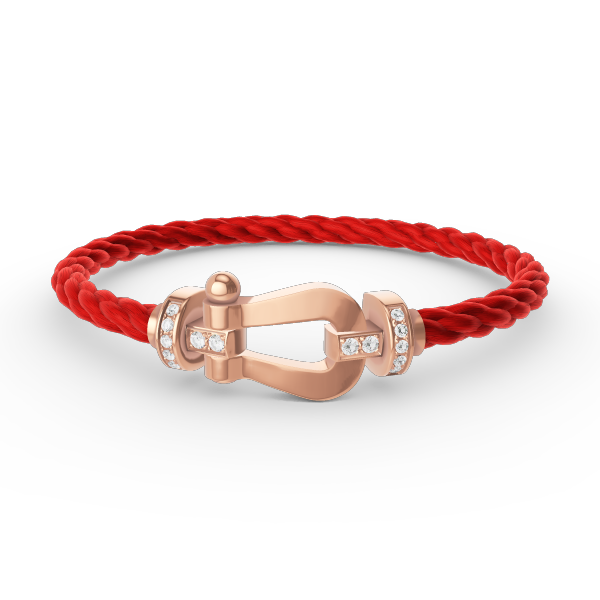 ˇTrend JewelryˇFORCE LARGE HORSESHOE HALF DIAMOND BRACELET ROSE GOLD