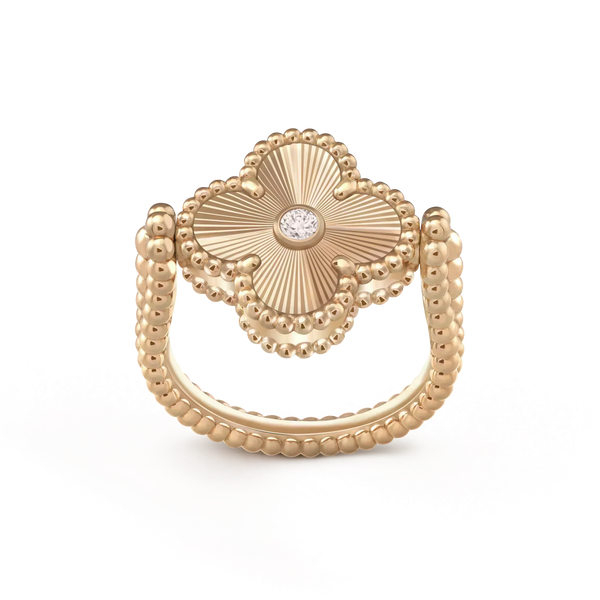 ˇTrend JewelryˇCLOVER RIVERSIBLE ROSE GOLD RING