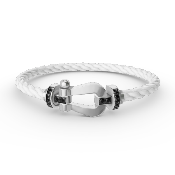 ˇTrend JewelryˇFORCE LARGE HORSESHOE BLACK DIAMOND BRACELET SILVER