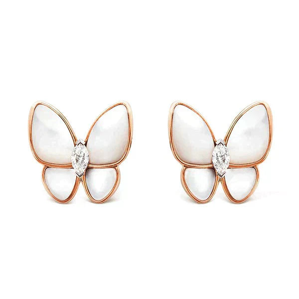ˇTrend JewelryˇBUTTERFLY MOP DIAMOND EARRINGS