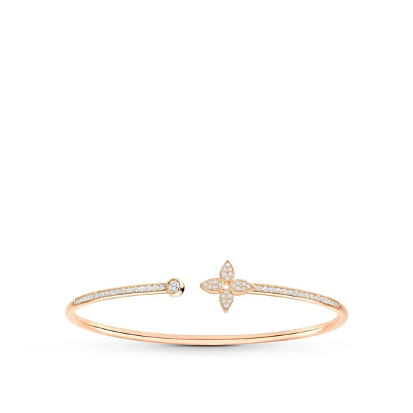 ˇTrend JewelryˇIDYLLE PINK GOLD OPEN BRACELET DIAMOND PAVED