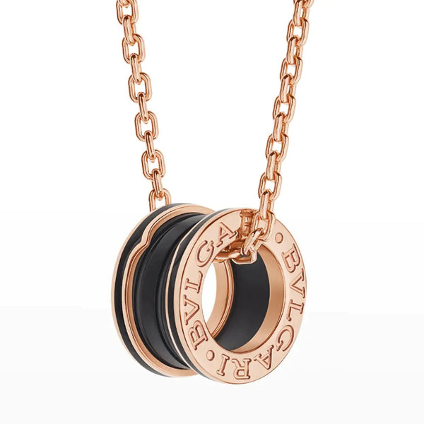 ˇTrend JewelryˇZERO 1 BLACK CERAMIC PINK GOLD NECKLACE