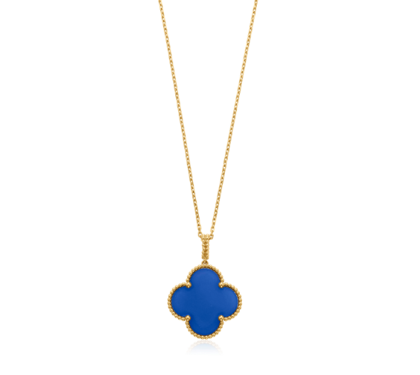 ˇTrend JewelryˇCLOVER 25MM NECKLACE TURQUOISE ROSE GOLD