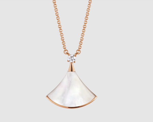 ˇTrend JewelryˇDREAM NECKLACE WHITE MOP PINK GOLD 1 DIAMOND
