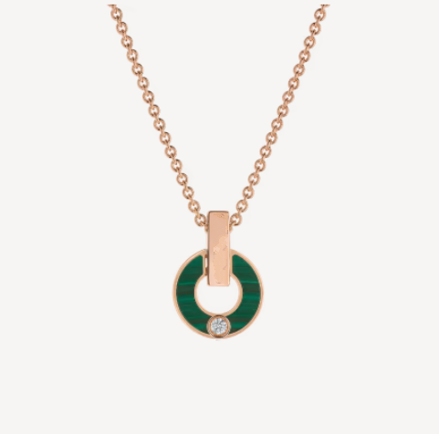 ˇTrend JewelryˇGARI NECKLACE PINK GOLD MALACHITE