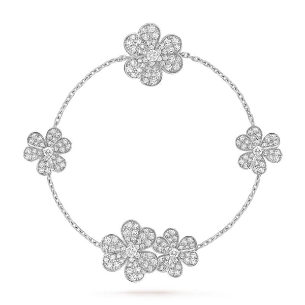 ˇTrend JewelryˇFRIVOLE WHITE GOLD 5 FLOWERS BRACELET