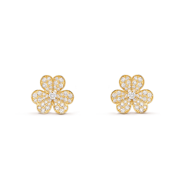 ˇTrend JewelryˇFRIVOLE GOLD FLOWER DIAMOND EARRINGS