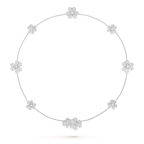 ˇTrend JewelryˇFRIVOLE SILVER 9 FLOWERS NECKLACE