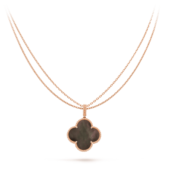 ˇTrend JewelryˇCLOVER 25MM GOLD DARK MOP BIG CLOVER NECKLACE