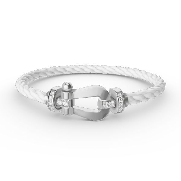 ˇTrend JewelryˇFORCE LARGE HORSESHOE HALF DIAMOND BRACELET SILVER