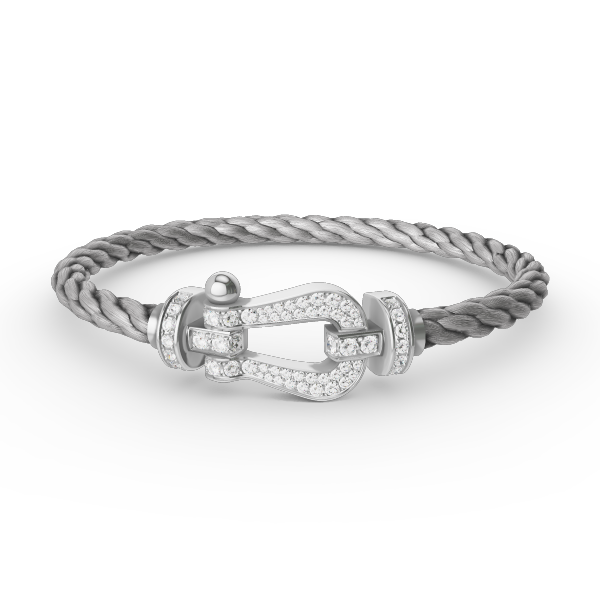 ˇTrend JewelryˇFORCE LARGE HORSESHOE FULL DIAMOND BRACELET SILVER