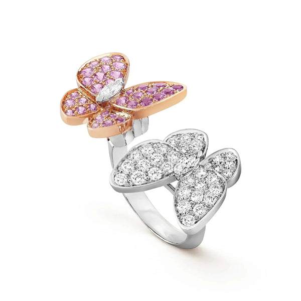 ˇTrend JewelryˇTWIN BUTTERFLY DIAMOND RING