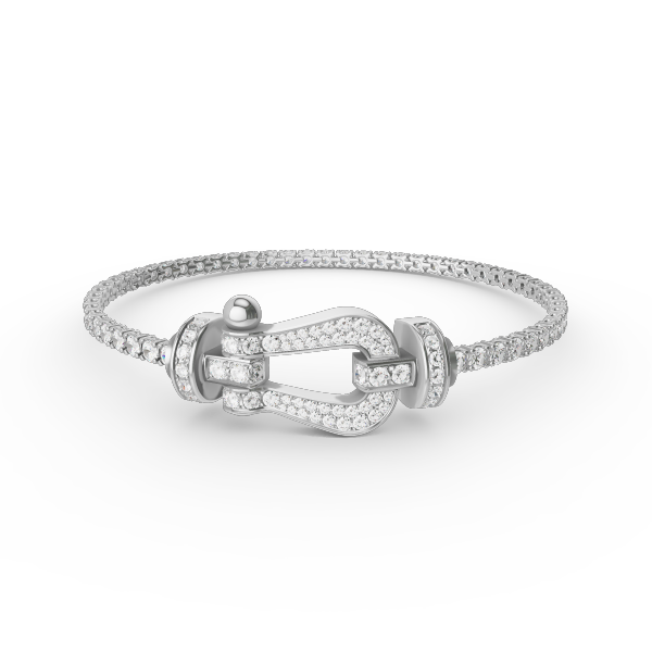 ˇTrend JewelryˇFORCE  LARGE HORSESHOE FULL DIAMOND TENNIS BRACELET